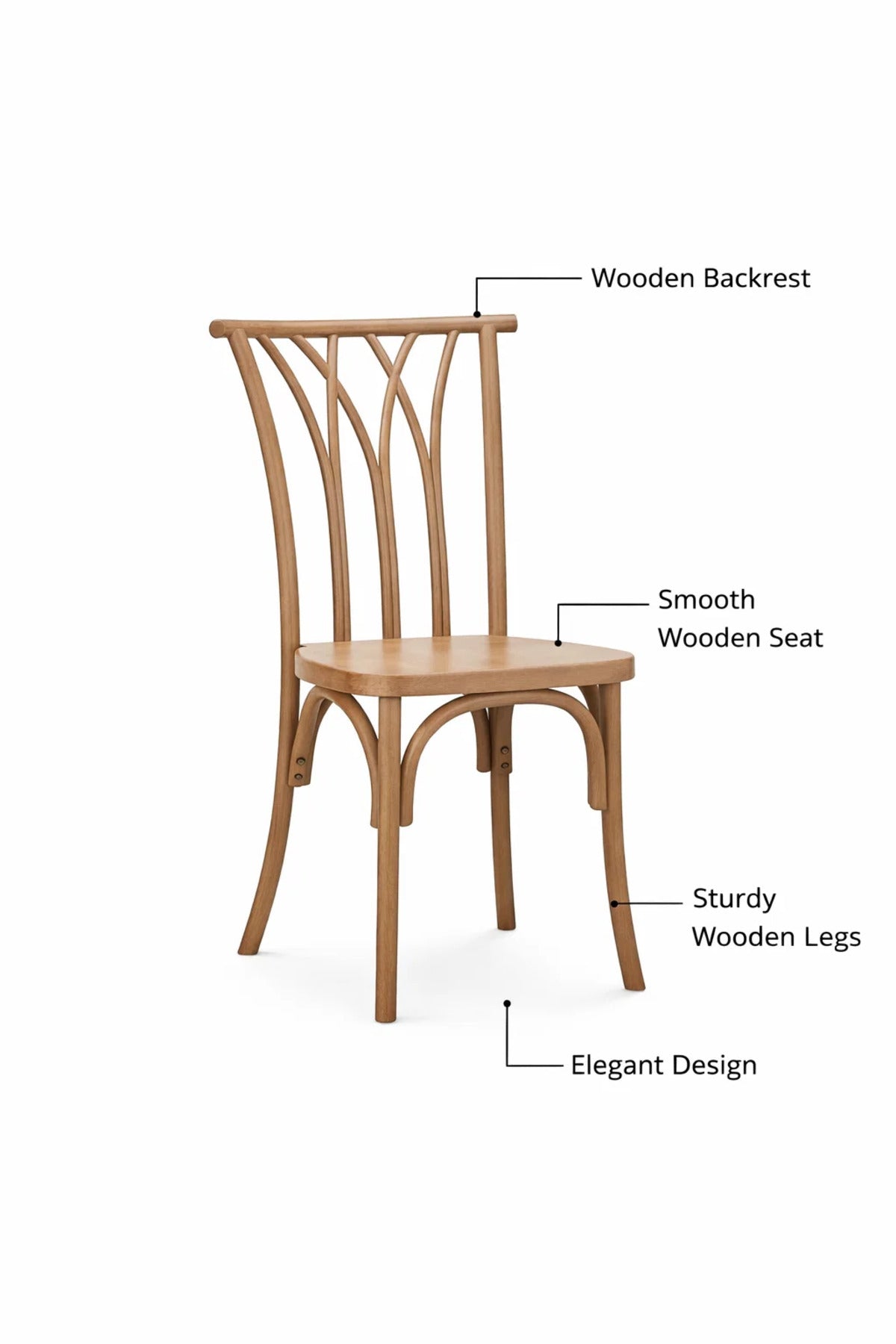 Light Brown Wooden Dining Chair 42x45x88cm Caf≈Ω Restaurant light brown wooden Kitchen