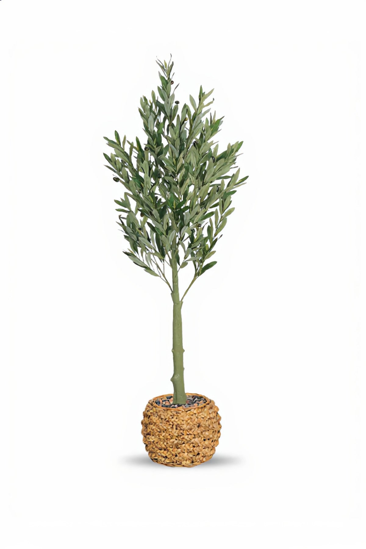 Artificial Olive Tree 150 cm – Tall Decorative Green Plant with Woven Basket Pot for home & office
