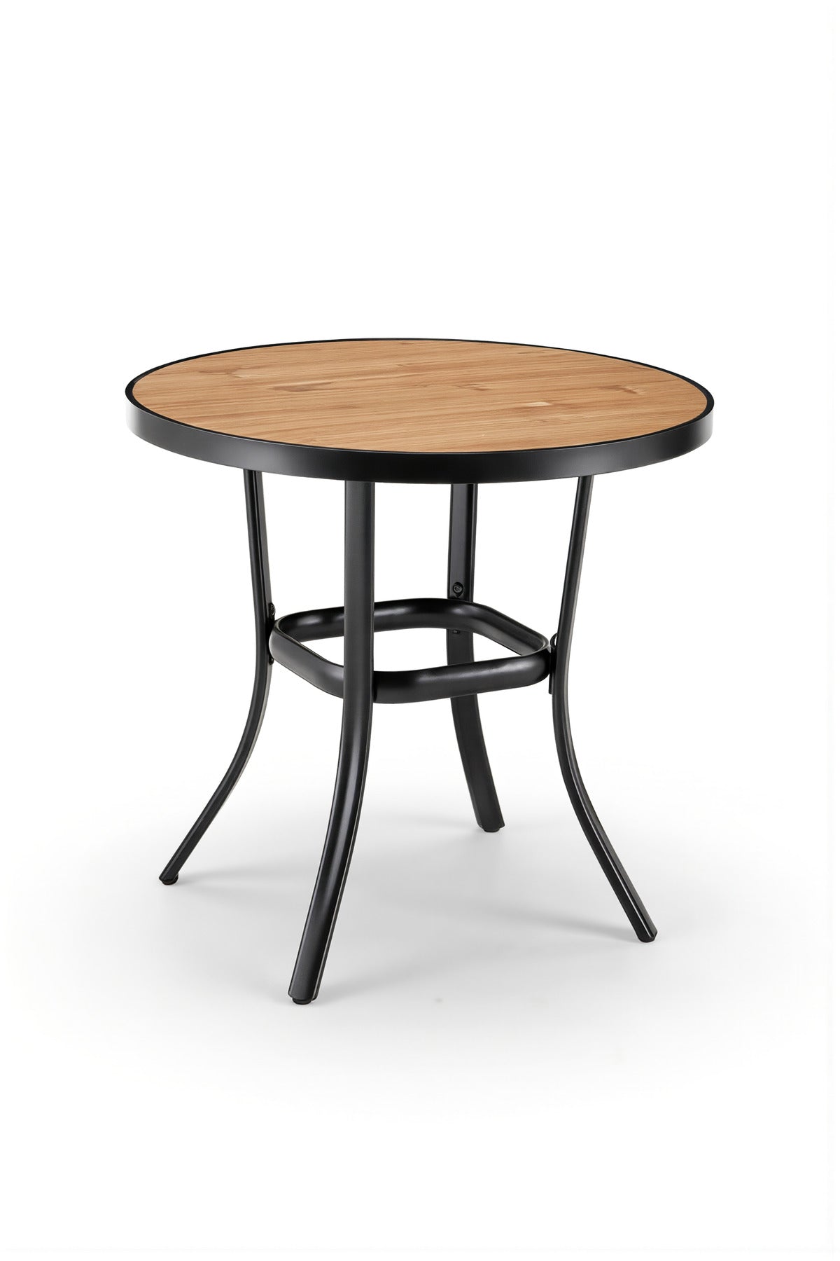 Modern Round Dining Table 70x70x75 | Wood Top Metal Frame | Outdoor Caf≈Ω Patio Furniture