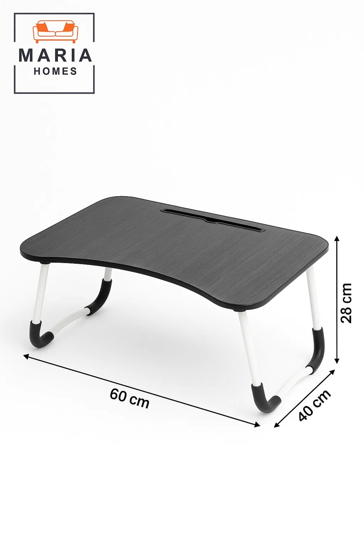 Black Foldable Laptop Table with Tablet Slot Ð Portable Bed & Sofa Desk