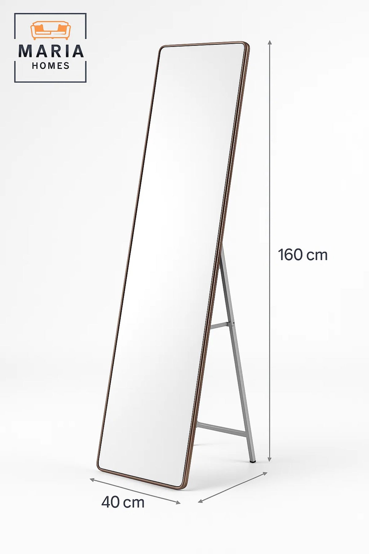 Full Length Coffee Frame Mirror 160_40 Standing Dressing Floor Mirror for Bedroom D≈Ωcor