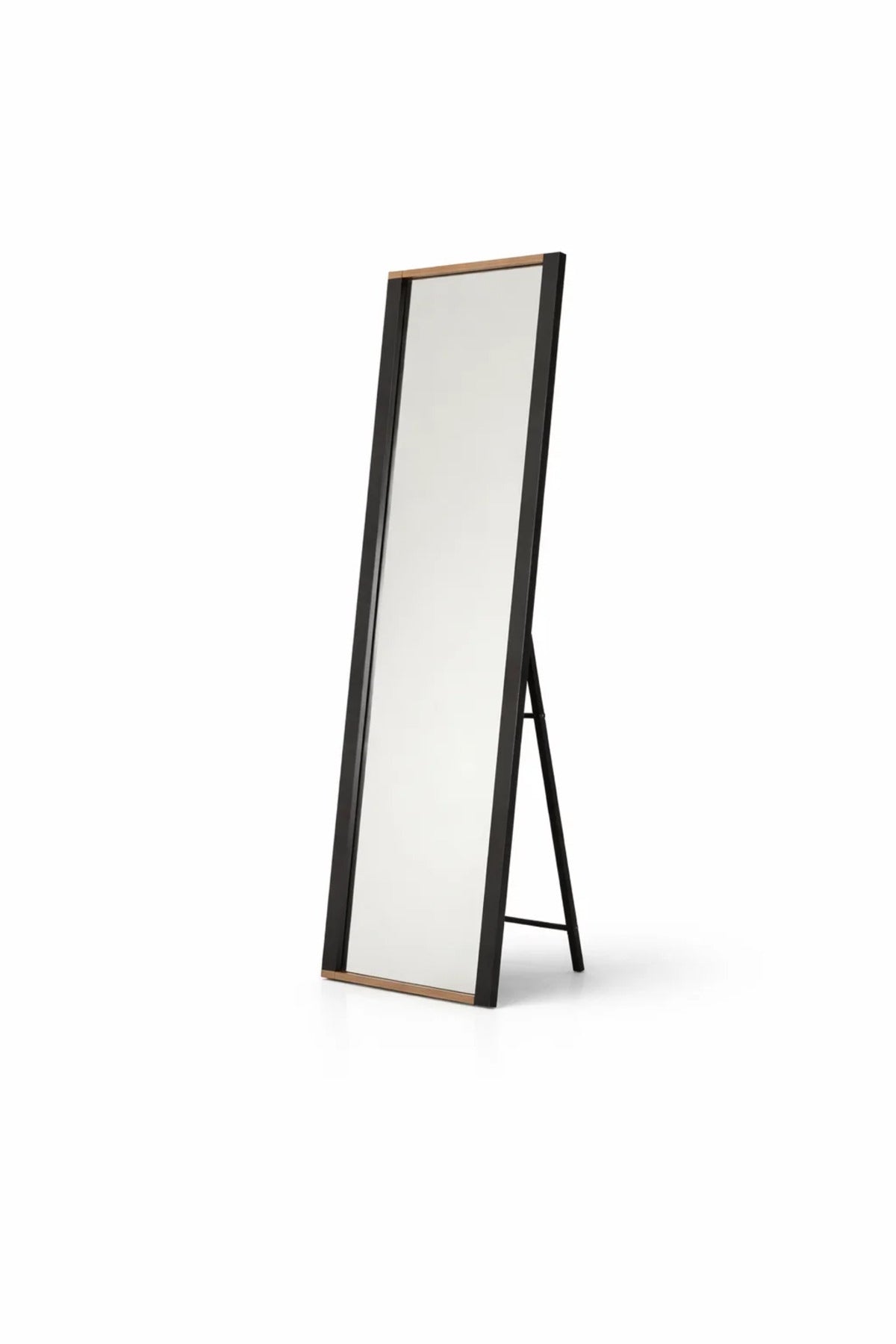 Modern Full Length Floor Mirror with Black and Brown Frame