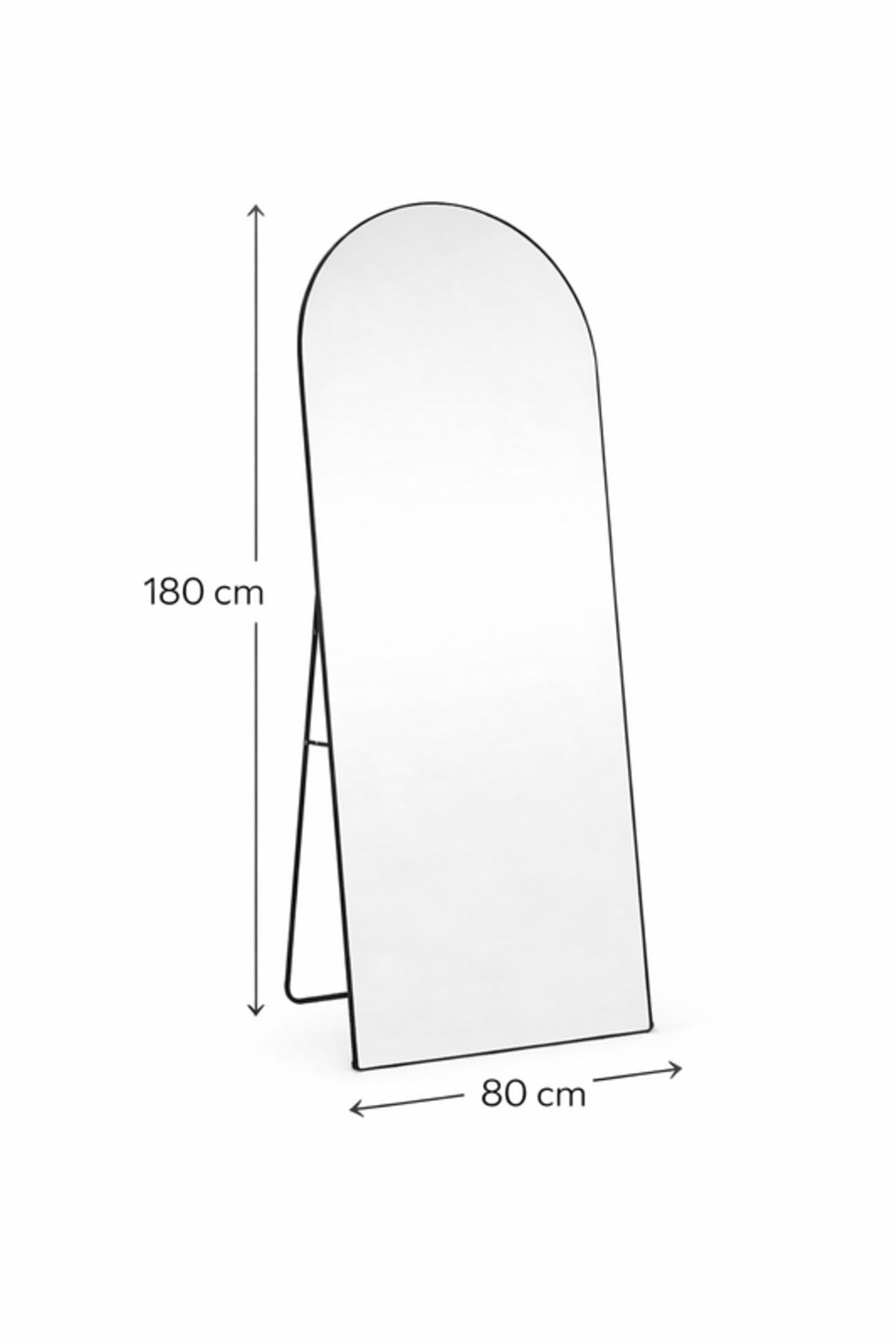 Black Arch Standing Floor Mirror 180x80cm Full Length Bedroom black arch standing