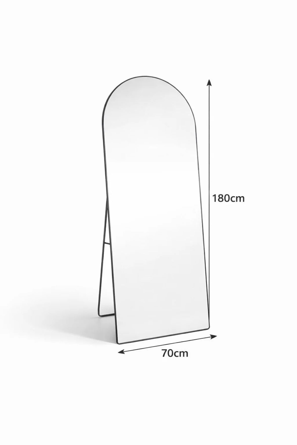 Black Arch Standing Floor Mirror 180x70cm Full Length Bedroom black arch standing