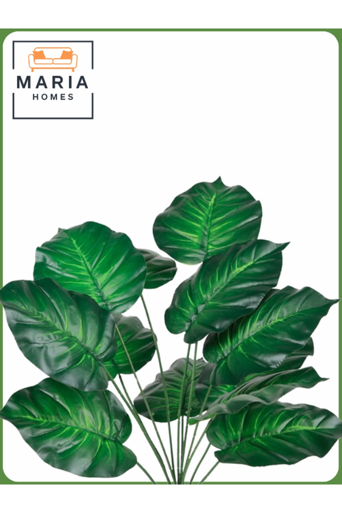 Artificial Green Heart Leaf Plant 55 cm Ð Decorative Indoor Shrub with Black Pot