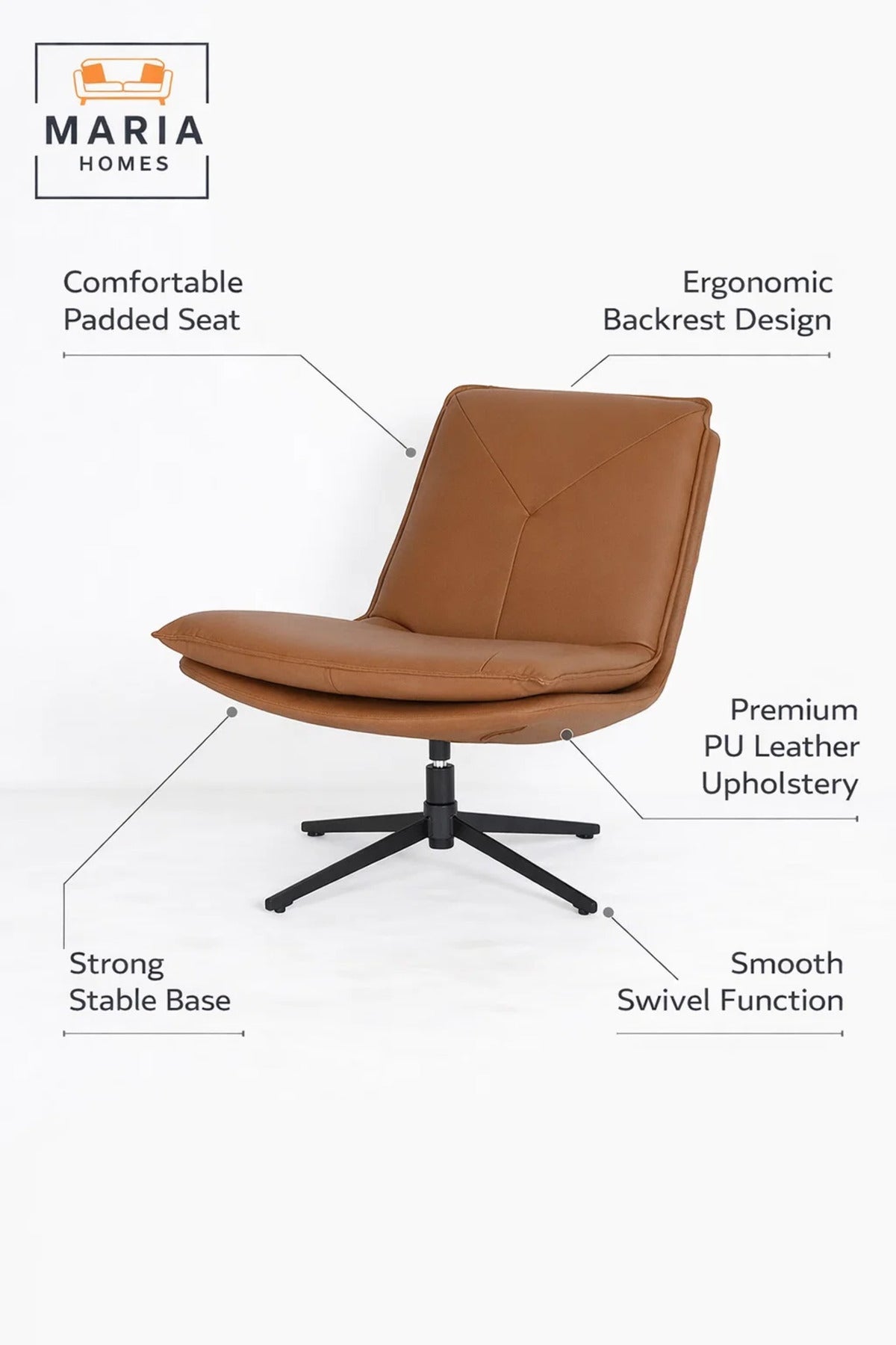 Coffee Swivel Lounge Chair Ð Modern Upholstered Relax & Accent Chair