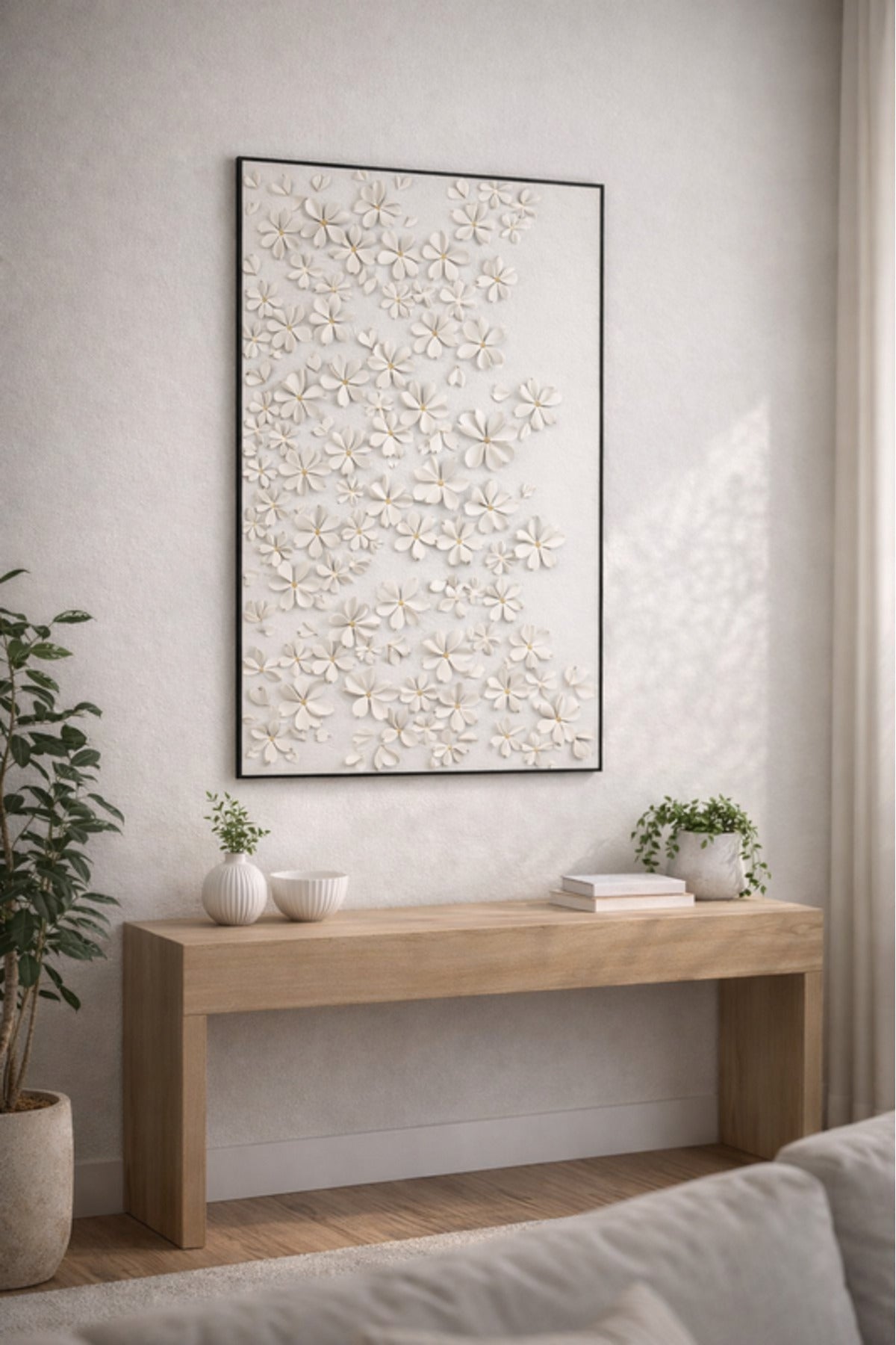 Floral Pattern Decorative Wall Art Panel for Living Room and Bedroom 120x80cm floral