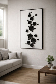 Modern Black Abstract Decorative Wall Art Panel for Living Room and Office 120x80cm