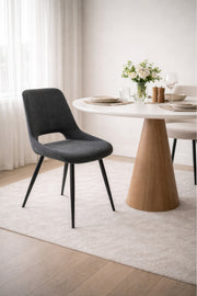 Dark Grey Fabric Dining Chair 87x49x46cm Modern dark grey fabric Kitchen