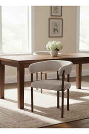 Off-White Armchair with Wooden Legs, 77x59x48 CM off white armchair Dining Room Chair