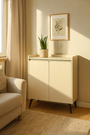 Modern Bouguer Storage Cabinet Ð 2-Door Wooden Sideboard with Metal Legs 80_32_95 cm