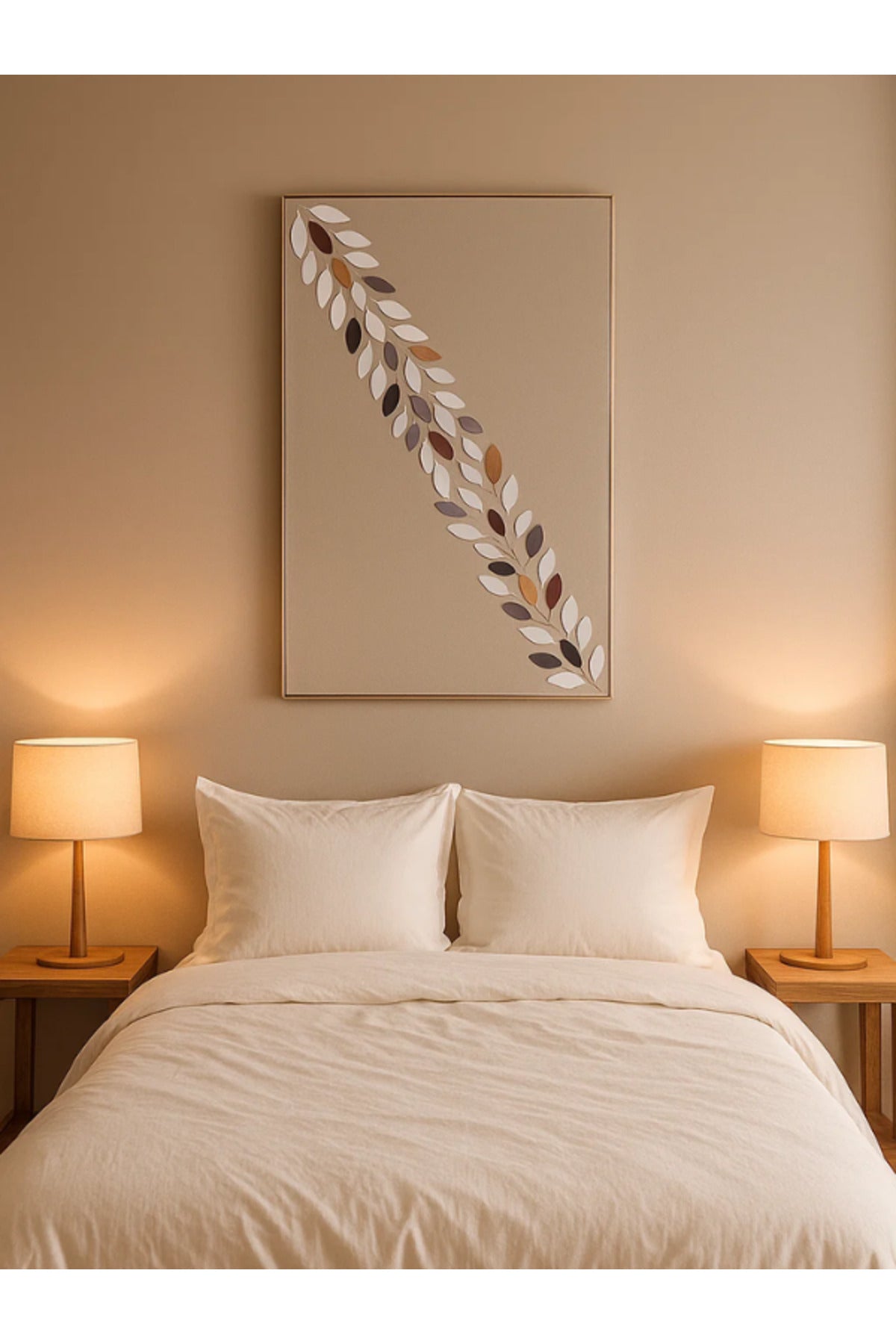 Modern Abstract Wall Art Ð 120_80 cm Multi-Color Diagonal Leaf Pattern Framed Canvas