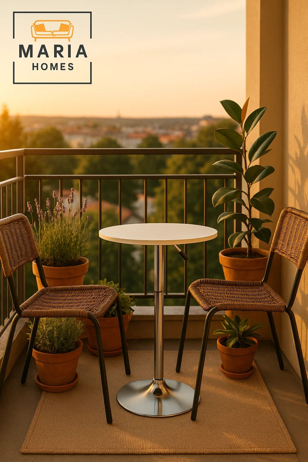 Round white Bistro Table Pedestal Base
