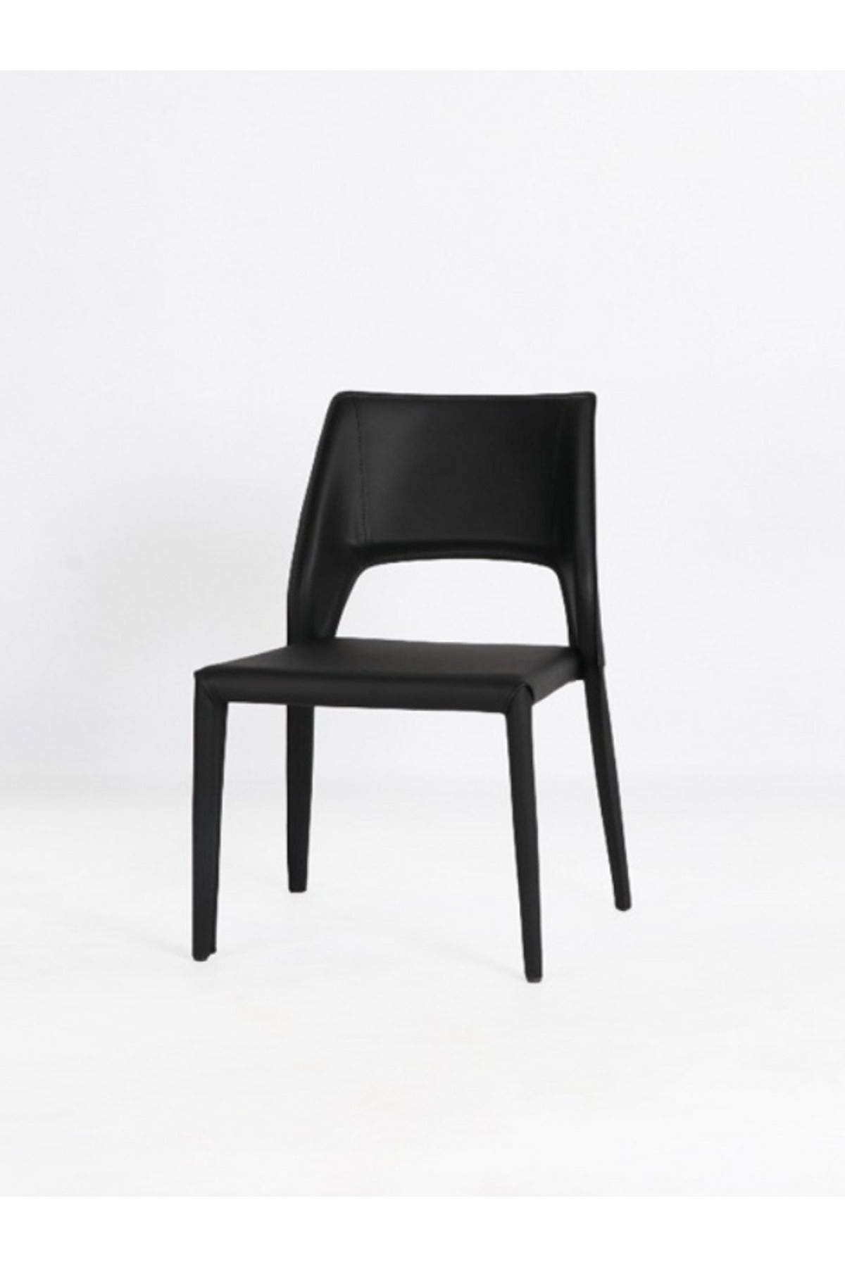Black PU Leather Dining Chair Ð Modern Minimalist Full Leather Chair for Dining Room & Office