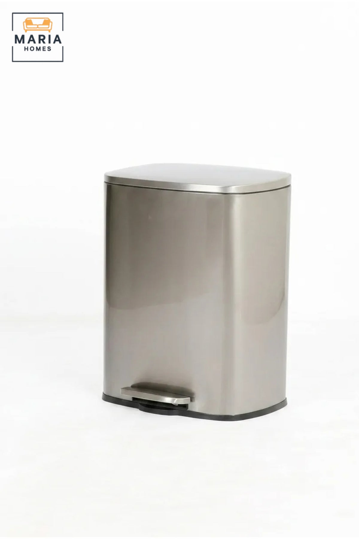 Stainless Steel Rectangular Pedal Trash Bin with Lid, Slim Hands-Free Waste Container for Kitchen, Bathroom, Bedroom, Office and Hotel