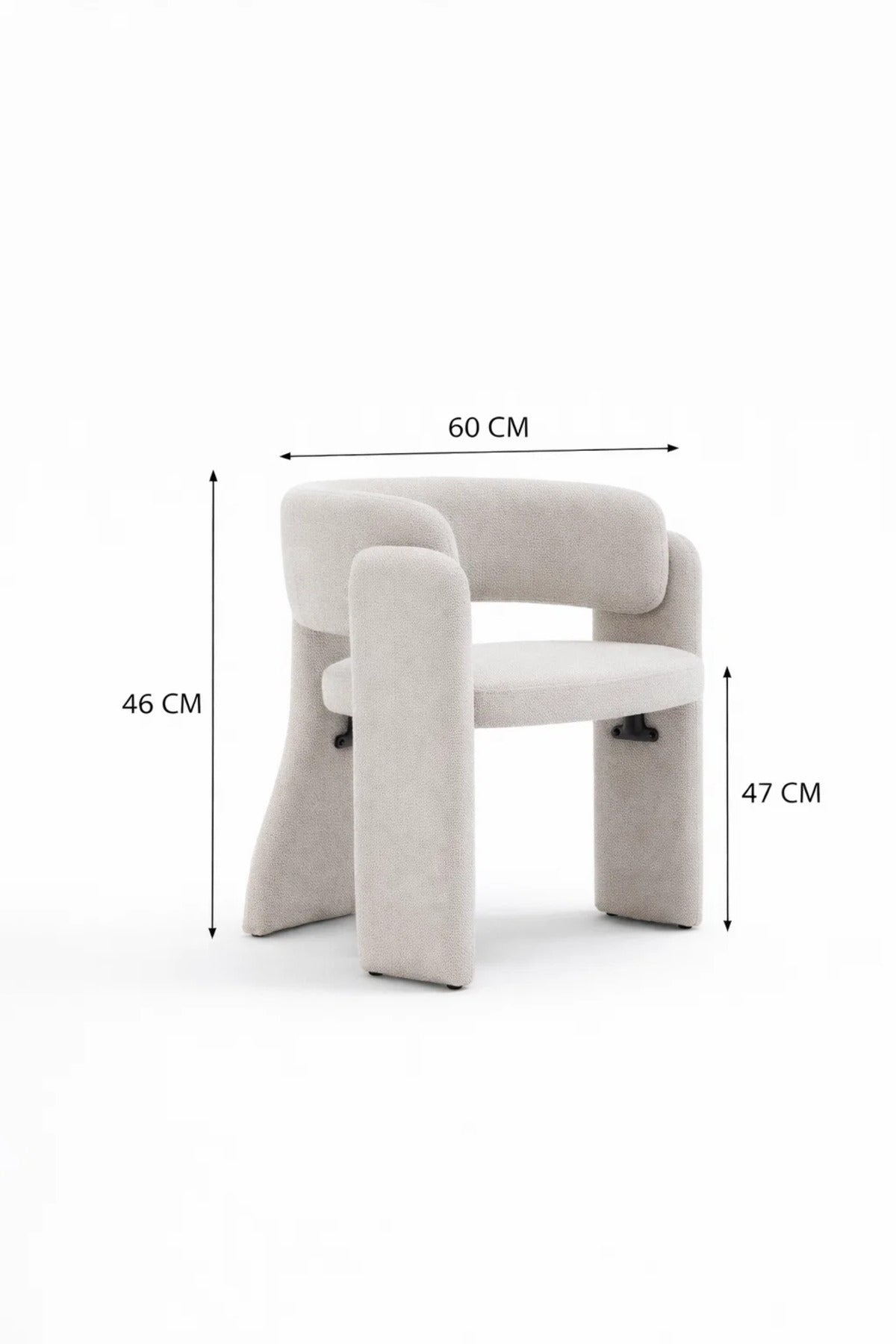 Modern Light Grey Upholstered Accent Chair with Rounded Back for Living Room Bedroom and Lounge