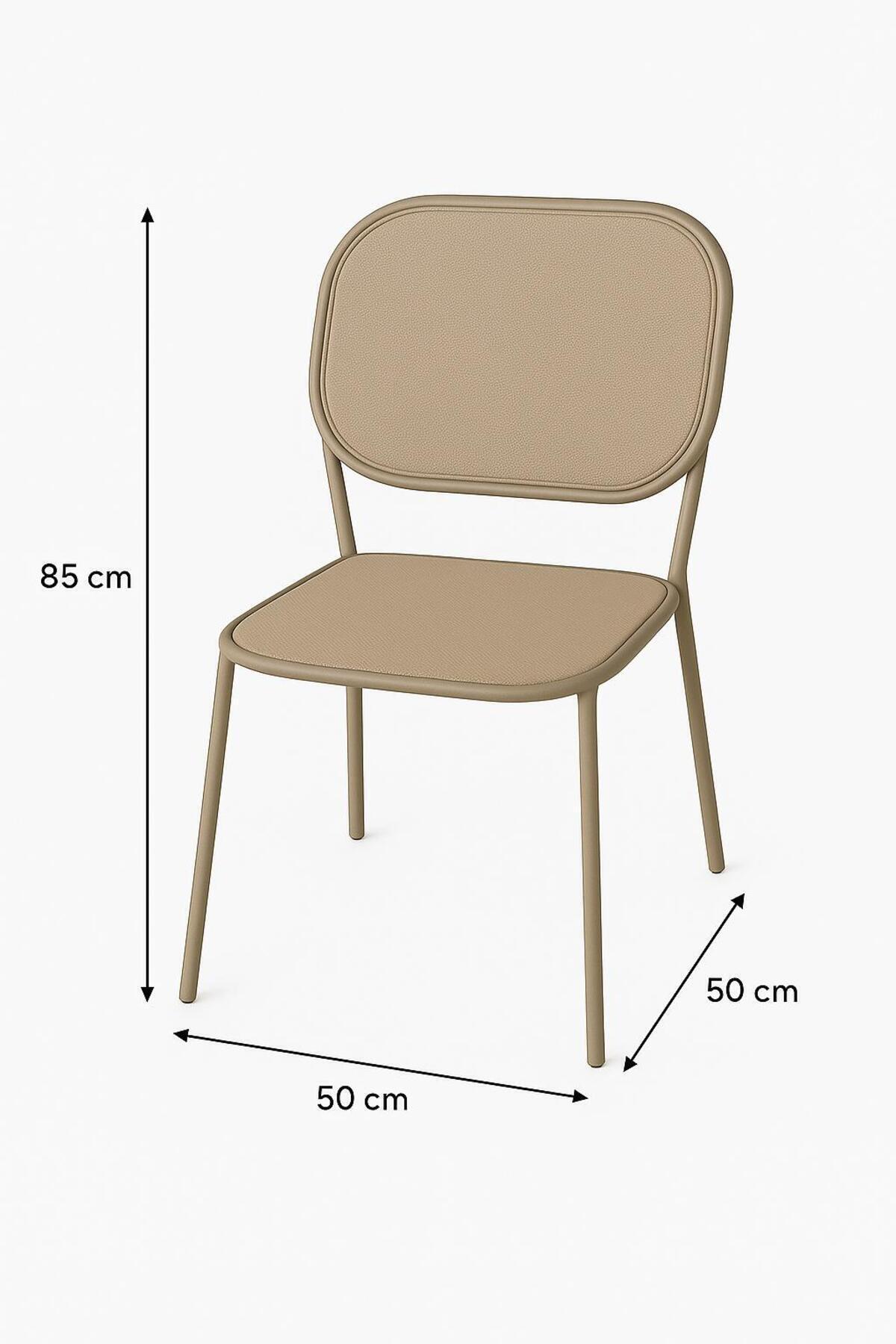 1 PCS Beige Mesh Dining Chair with Metal Frame Modern Design