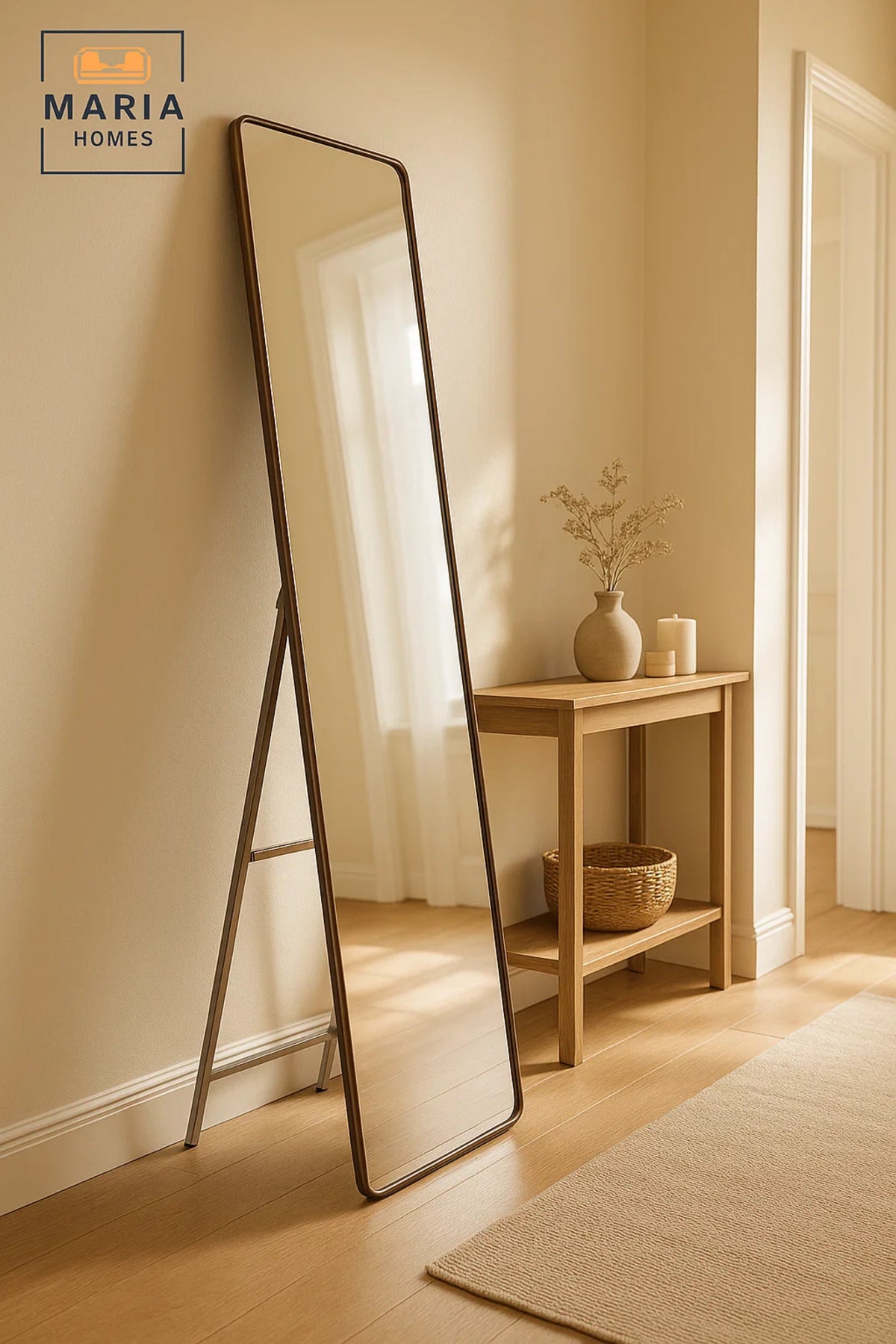 Full Length Coffee Frame Mirror 160_40 Standing Dressing Floor Mirror for Bedroom D≈Ωcor