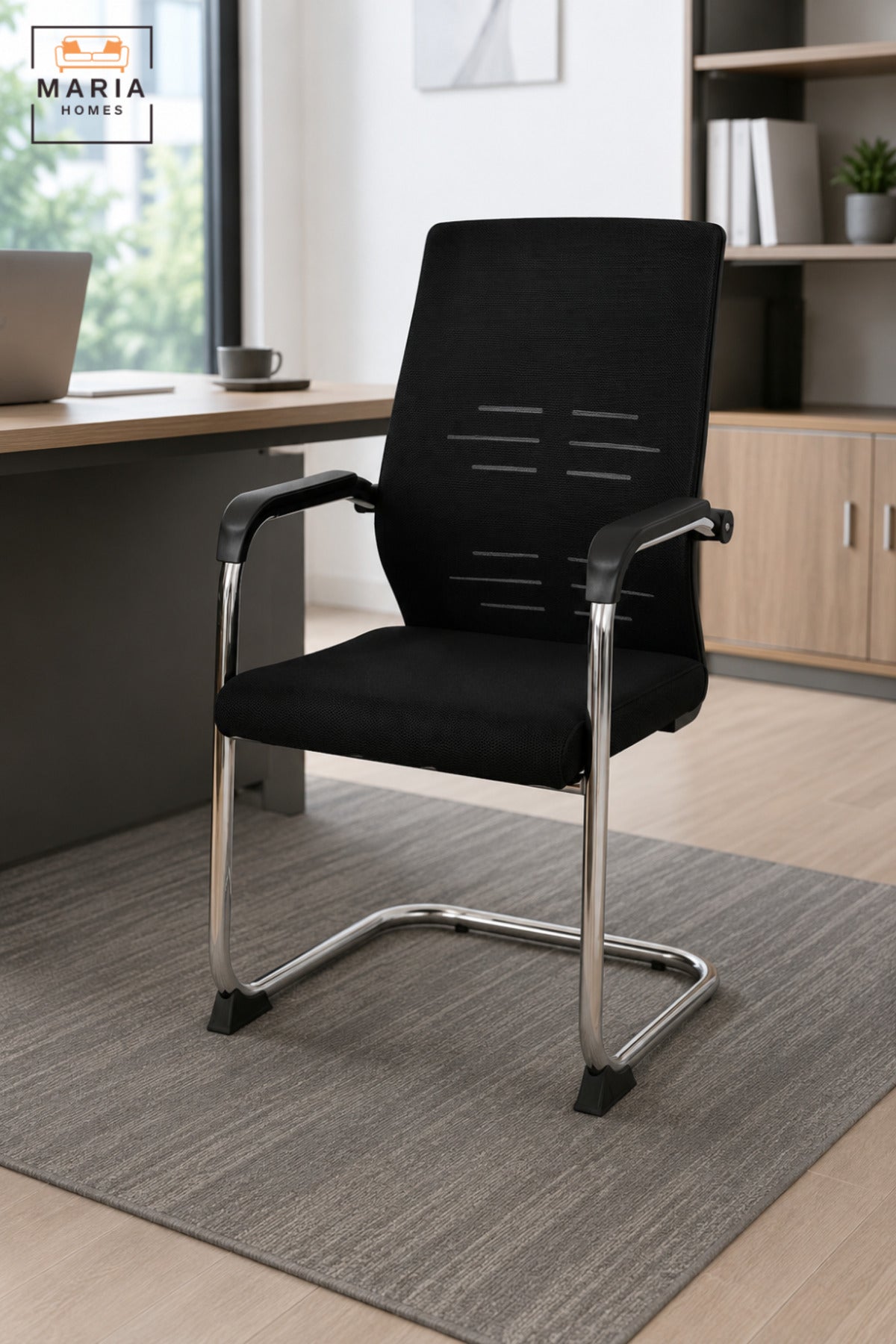 Modern Office Visitor Chair with High Back, Armrests, Padded Seat, Cantilever Base, Ergonomic Guest Seating for Office, Meeting & Reception Areas
