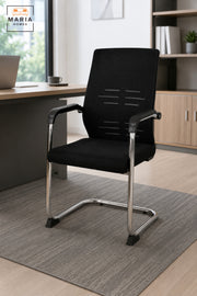 Modern Office Visitor Chair with High Back, Armrests, Padded Seat, Cantilever Base, Ergonomic Guest Seating for Office, Meeting & Reception Areas