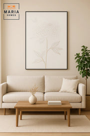 Modern 3D Wall Art Ð White Floral Decorative Panel with Raised Flower 120_80 cm