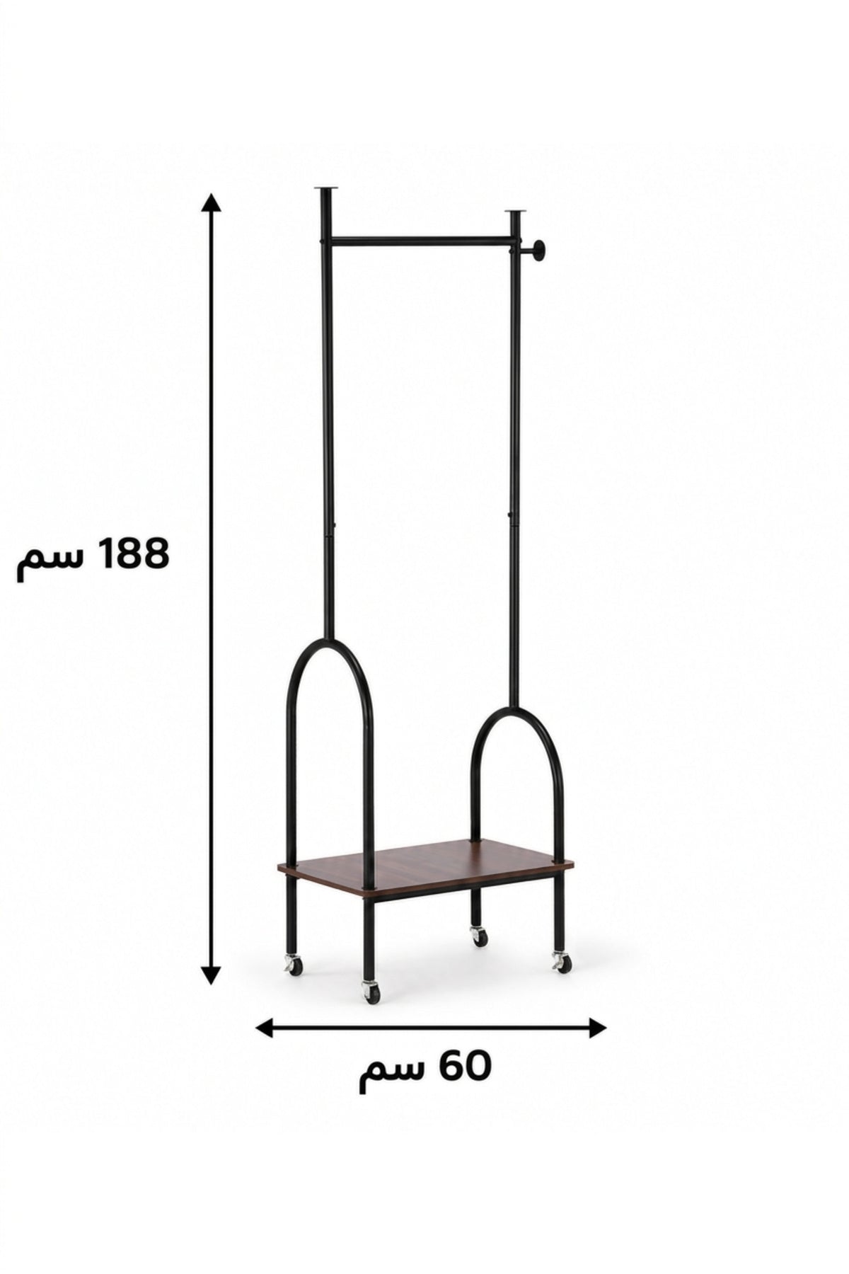 Industrial Rolling Garment Rack with Wooden Shelf and Wheels √ê Modern Clothing Organizer & Coat Stand