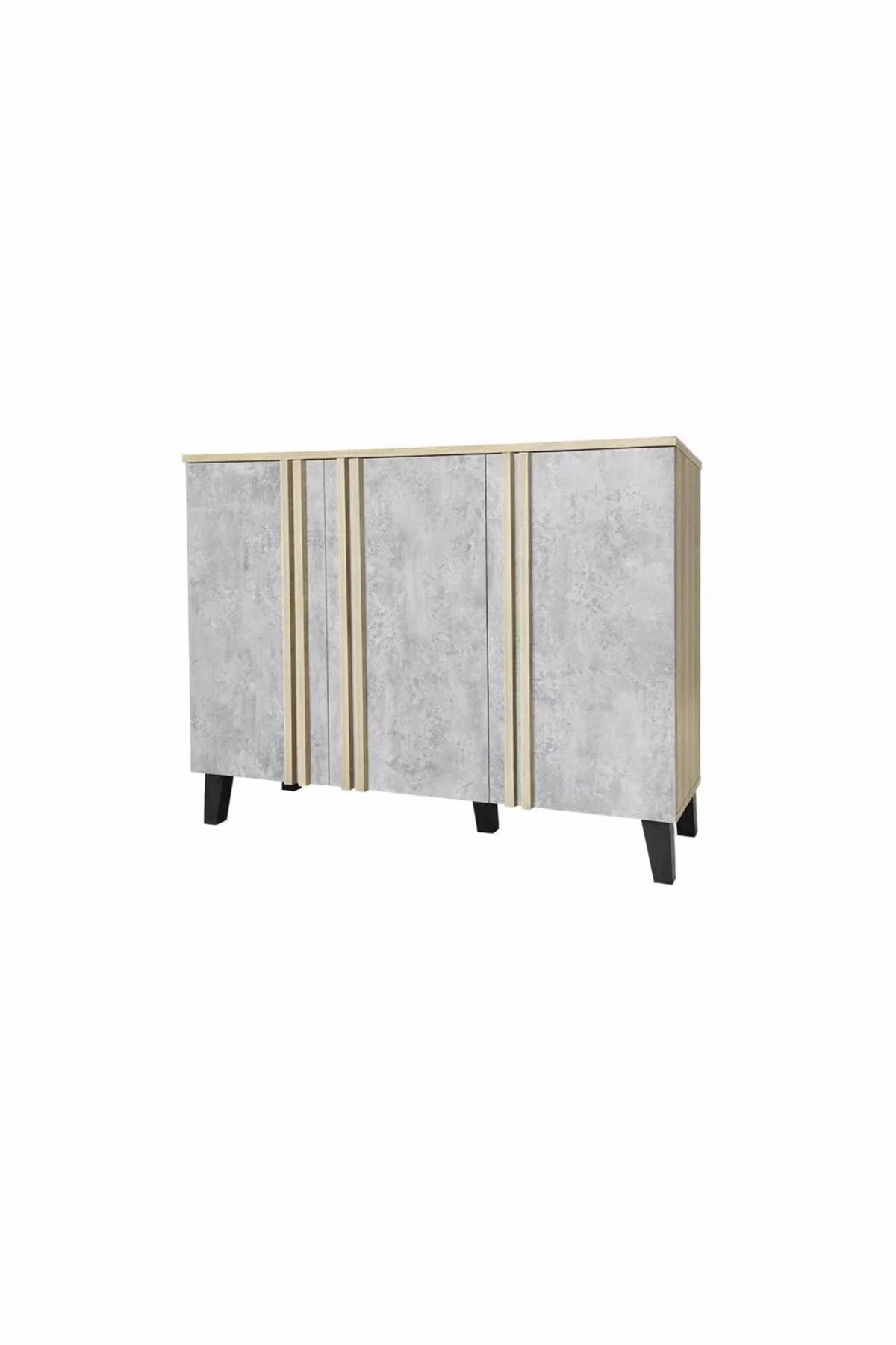 Stylish Grey and Wood Shoe Cabinet Hallway Storage Unit Malaysian Quality Furniture 120cm Wide