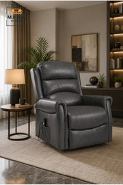 Power Lift Recliner Chair with Extended Footrest, Plush Cushioning and Side Storage Pocket
