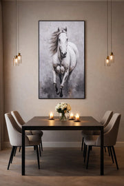 Horse Painting 80_160 cm Ð Bold & Energetic Artwork with Black Frame