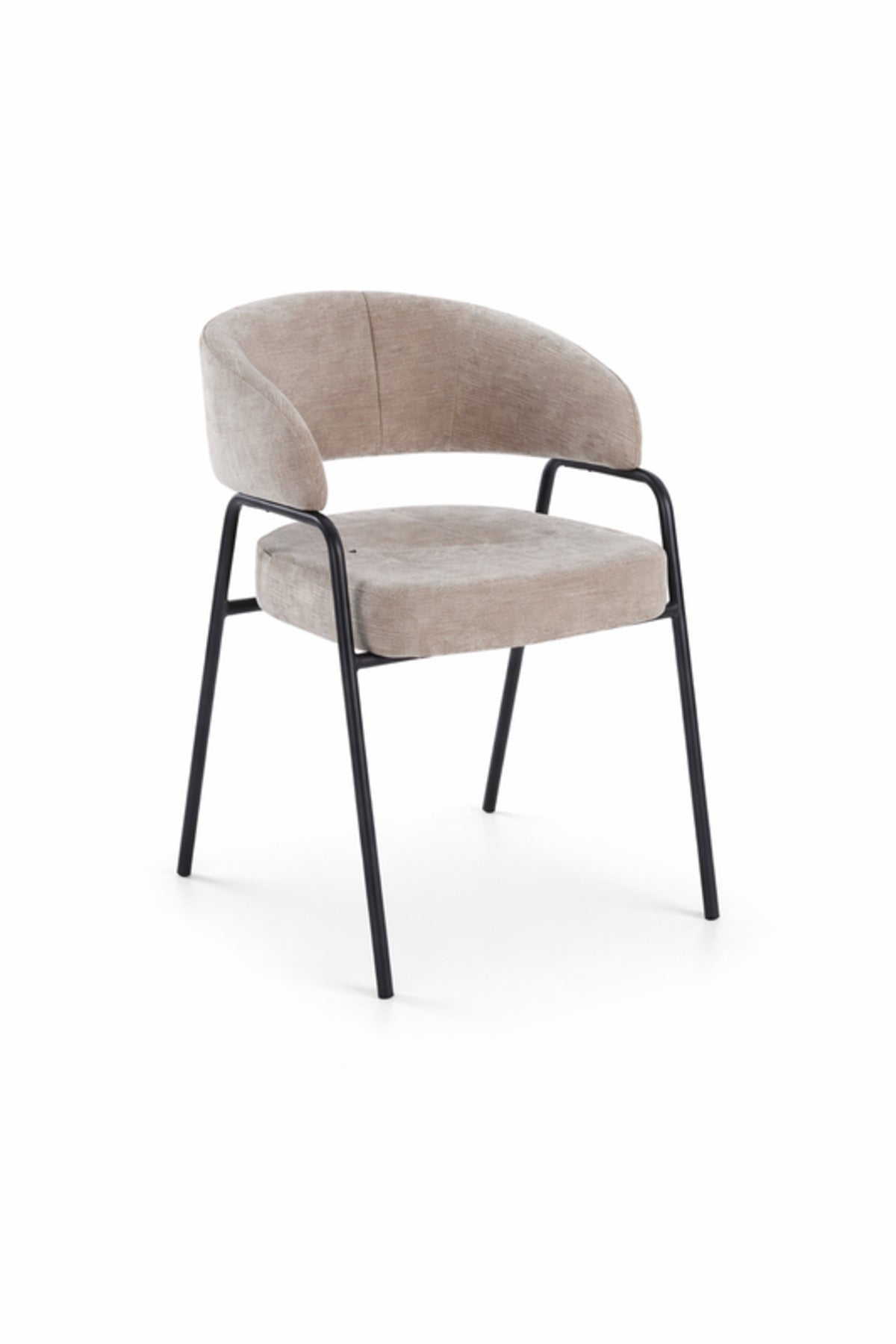 Beige Armchair with Black Metal Legs, 78x47x50 CM beige armchair Dining Room Chair