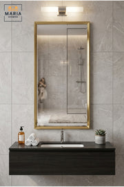 Large Rectangular Framed Wall Mirror 120 × 60 cm with Slim Bevelled Border, Modern Full-Length Dressing Mirror for Bedroom, Hallway and Entryway