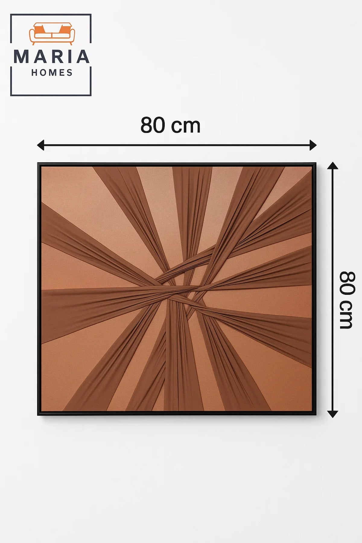 Brown Textured Abstract Wall Art – Modern Minimalist Decor for Living Room, Bedroom & Office 80*80cm