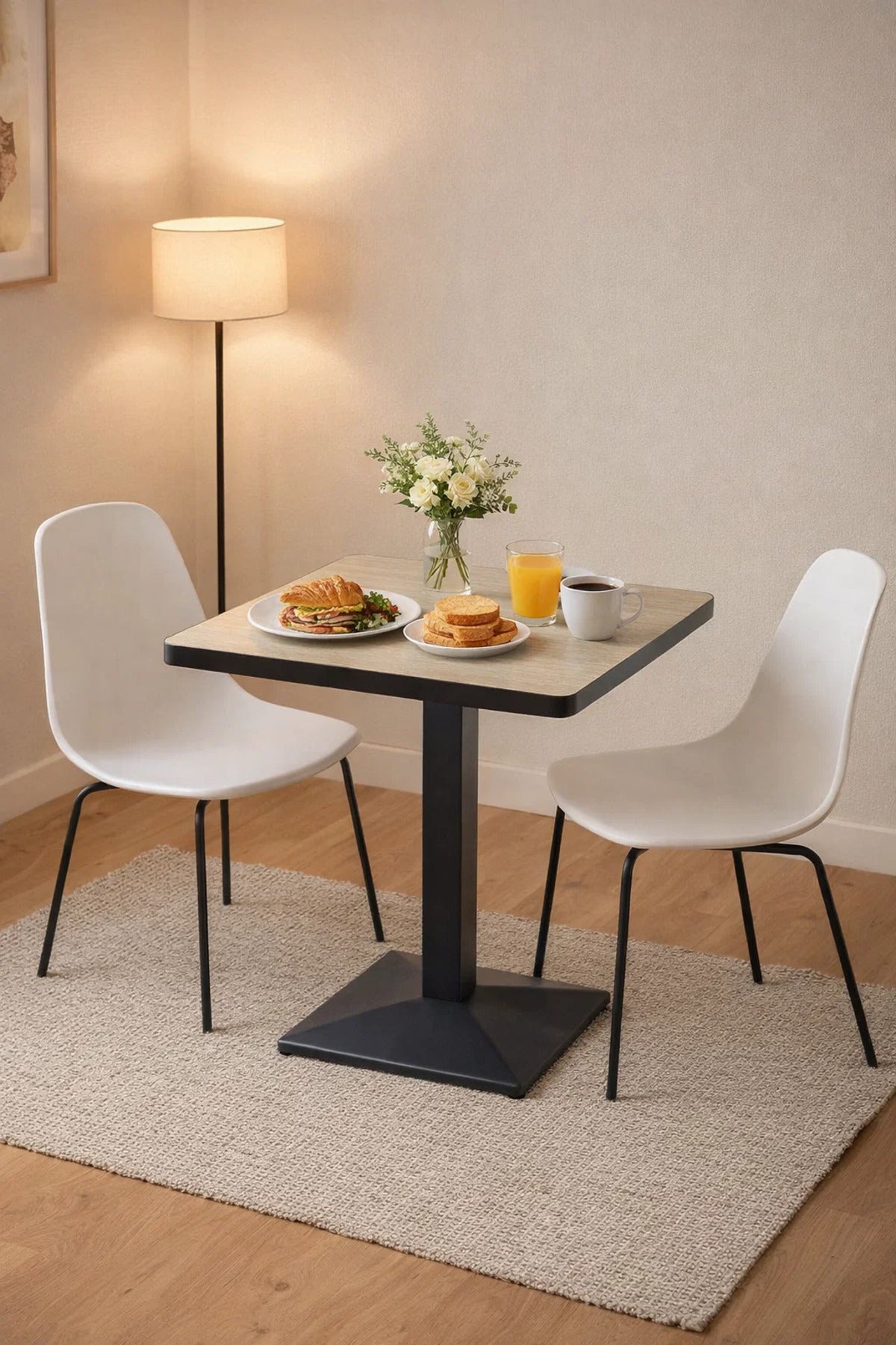 Beige Wooden Dining Table - (70*70*75 cm)