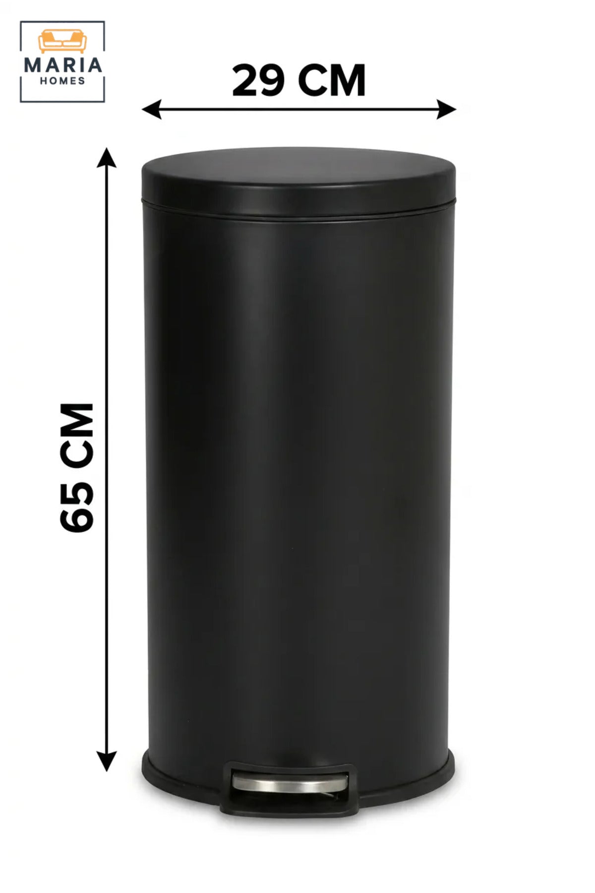Round Pedal Trash Bin with Lid, Slim Hands-Free Waste Container for Kitchen, Bathroom, Bedroom, Office, Hotel and Commercial Spaces