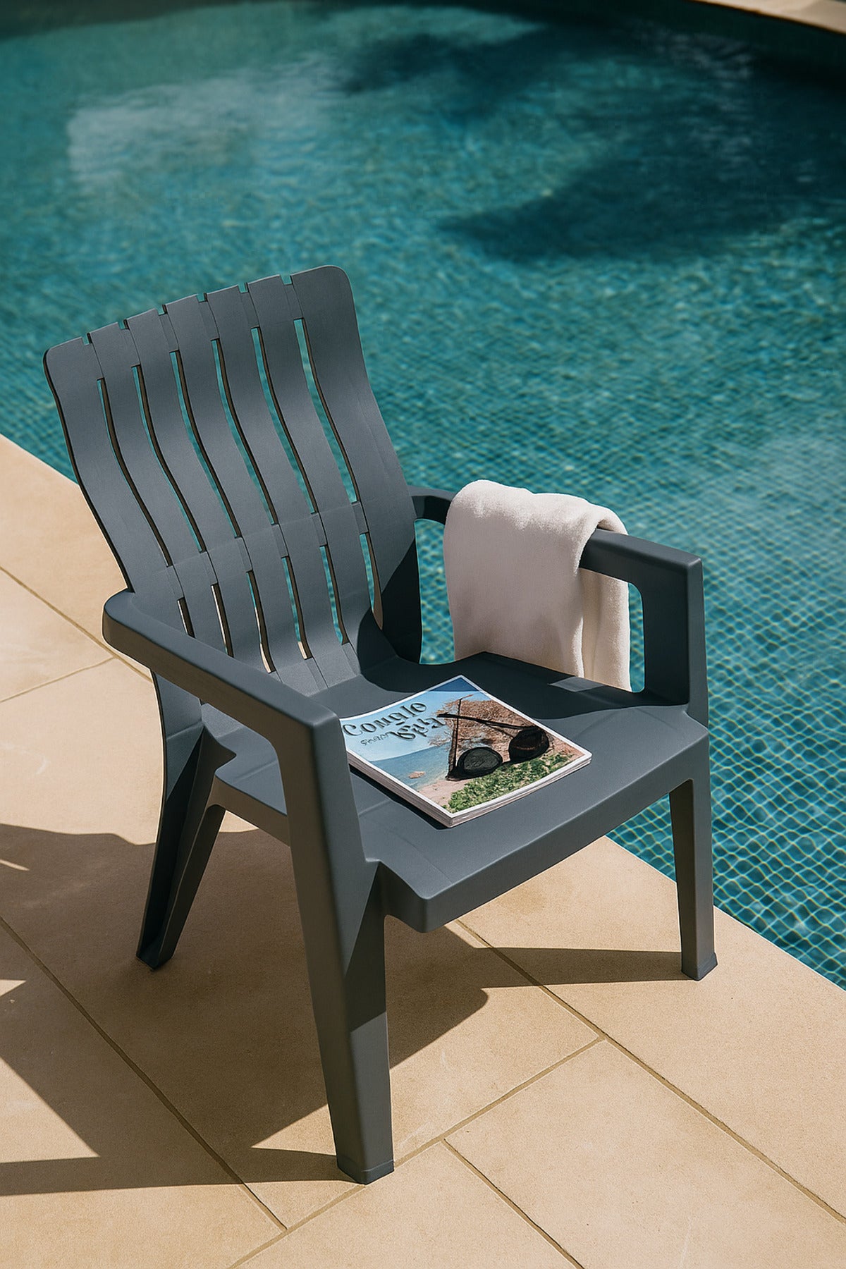 Durable Grey Plastic Arm Chair for Outdoor & Indoor Ð Stackable Garden & Patio Seating