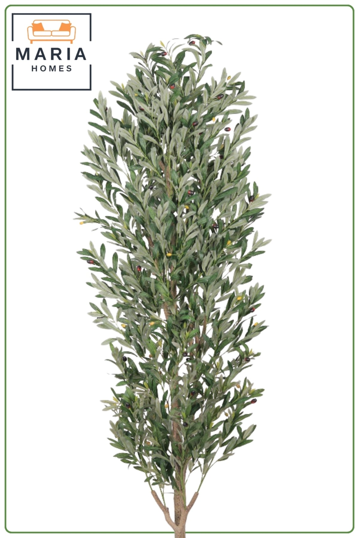 Artificial Olive Tree 215 cm 2 Branches Large with Grey Pot – Indoor Decorative Plant
