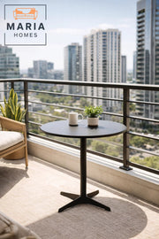 Black Round Table 80_73 cm Ð Modern CafŽ & Dining Table