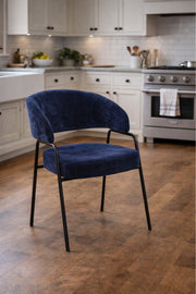 Stylish Blue Armchair with Black Metal Legs, 78x47x50 CM stylish blue armchair Dining
