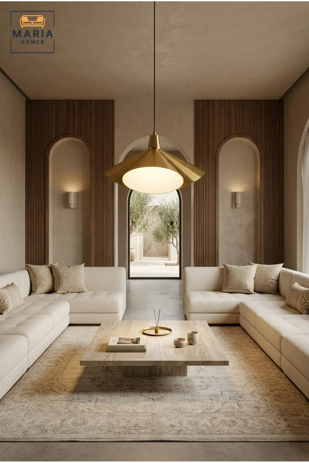 Modern Brass Pendant Light with Sculptural Metal Shade and Diffuser, Hanging Ceiling Lamp for Dining Room, Kitchen Island, Living Room, Café and Restaurant