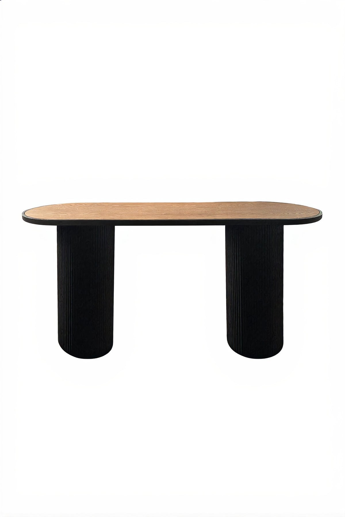 Stylish Console Table with Black Fluted Legs and Wood Top for Modern Hallway Living Room Decor