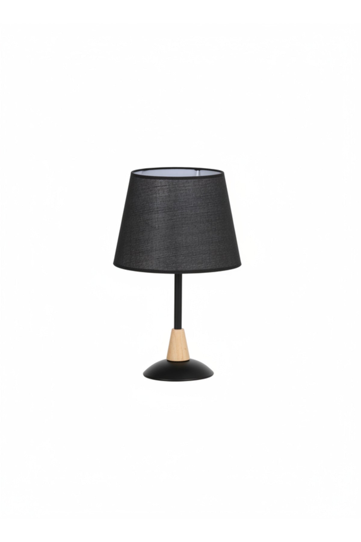 Modern Table Lamp with Fabric Shade and Wooden Base Accent for Home Decor modern table