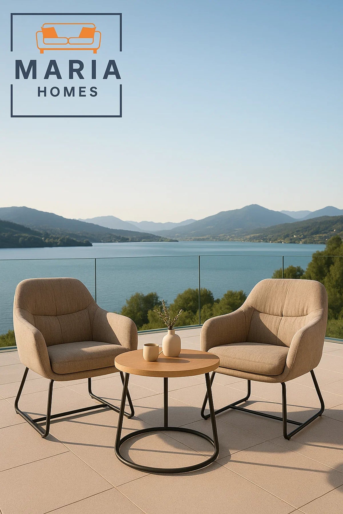 Beige Textured Fabric Lounge Chair Ð Upholstered Armchair with Sled Metal Legs for Home or Office