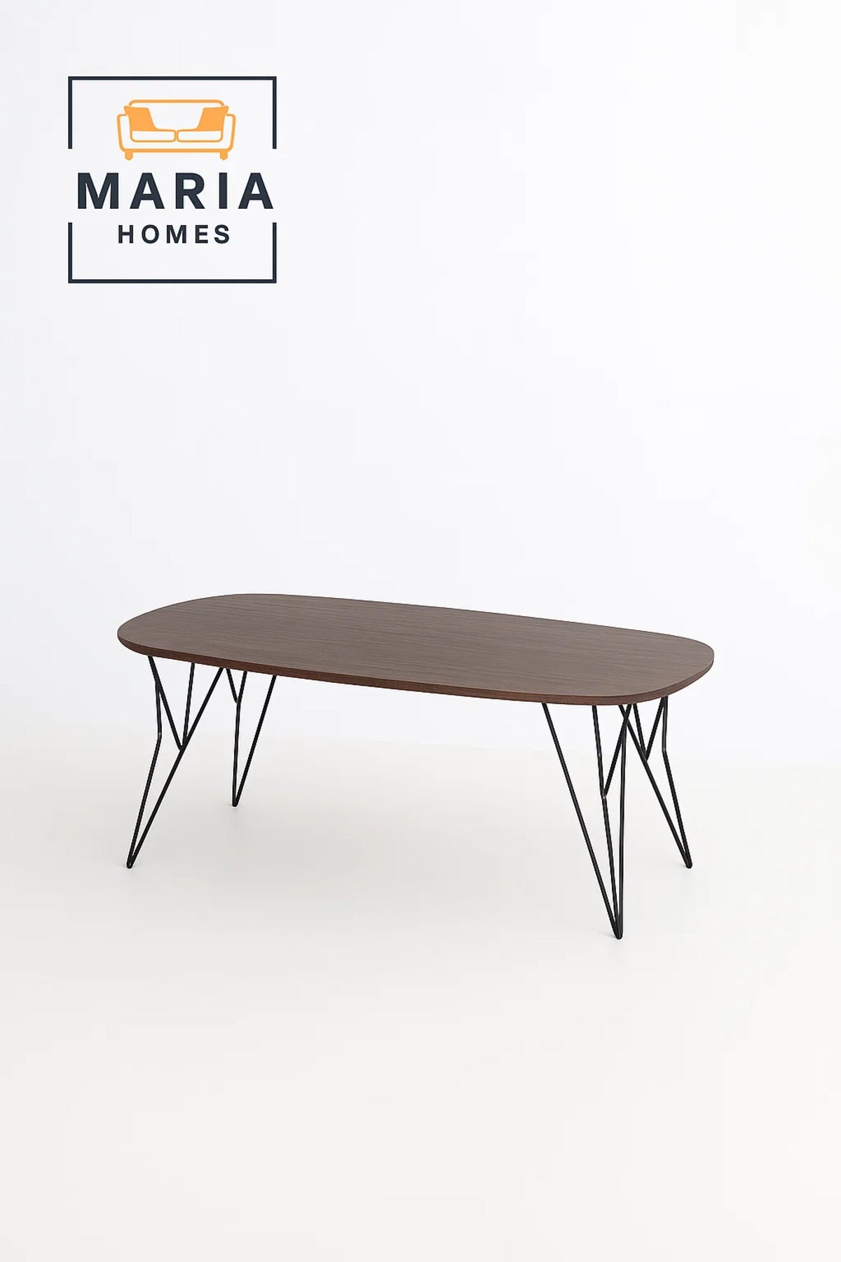 Oval Coffee Table with Hairpin Metal Legs-size 110*60*45cm