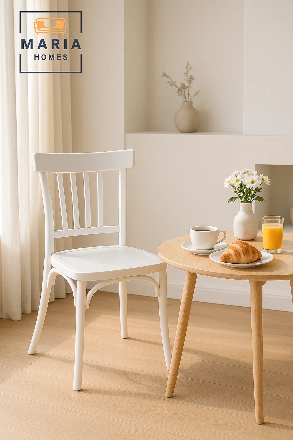 WHITE Plastic Slat Back Chair Ð Modern Stackable Armless Dining Chair for Indoor & Outdoor Use