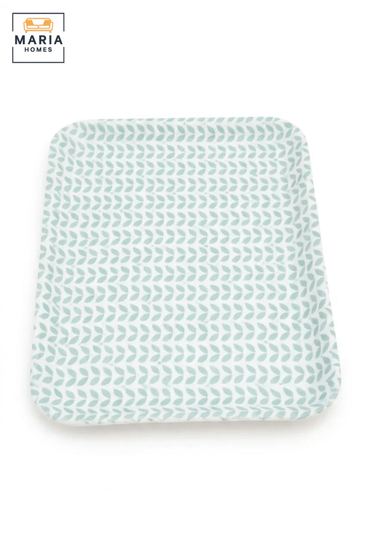 Rectangular Serving Tray with Leaf Pattern, Raised Edges and Rounded Corners, Multipurpose Food Tray for Kitchen, Dining, Café and Restaurant