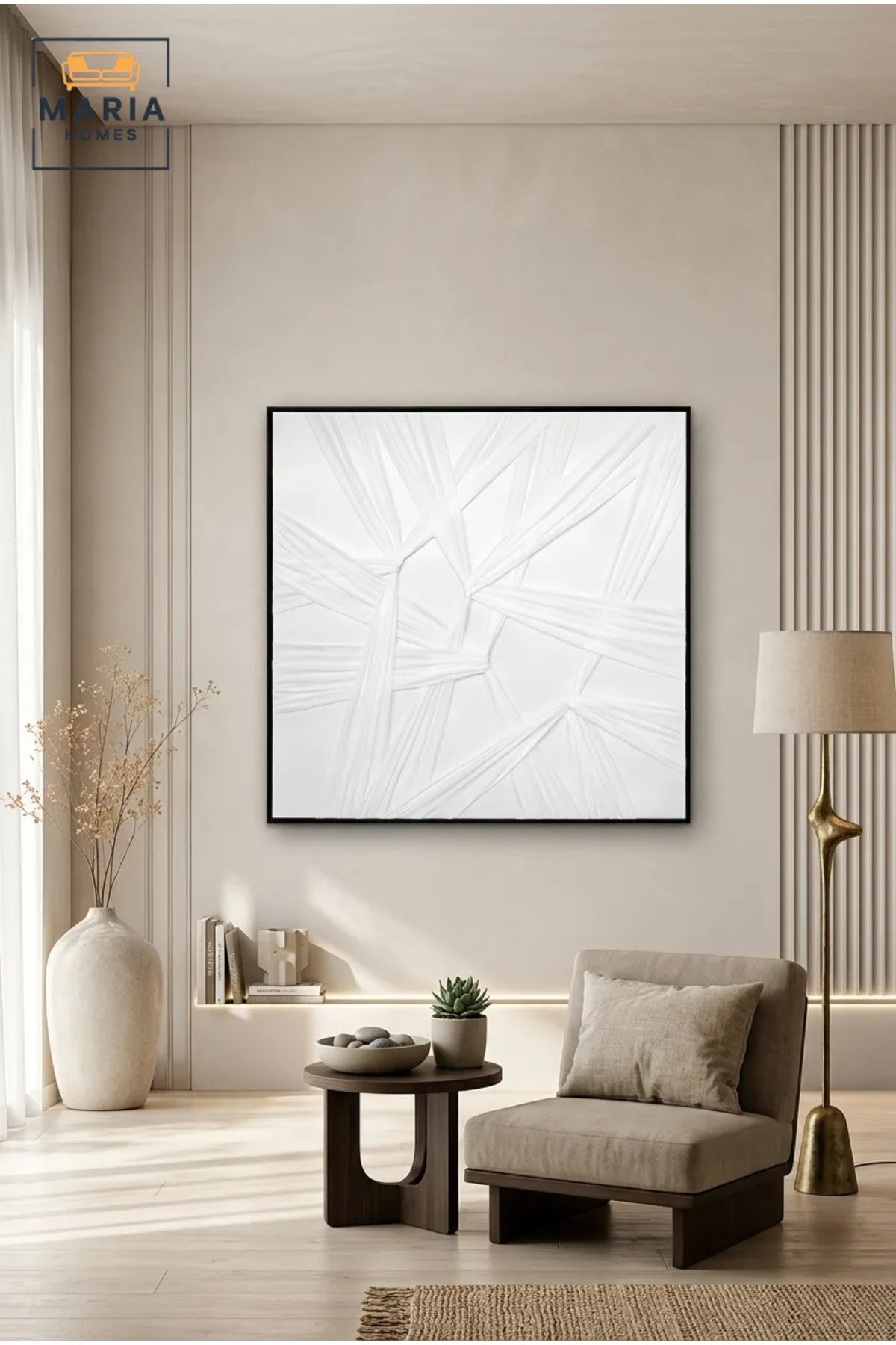 Abstract Geometric Textured Wall Art with Black Frame Ð Modern Minimalist Decorative Artwork