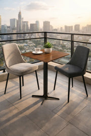 Brown Coffee Table with Black Base, 60x60x75 CM brown coffee table Dinner