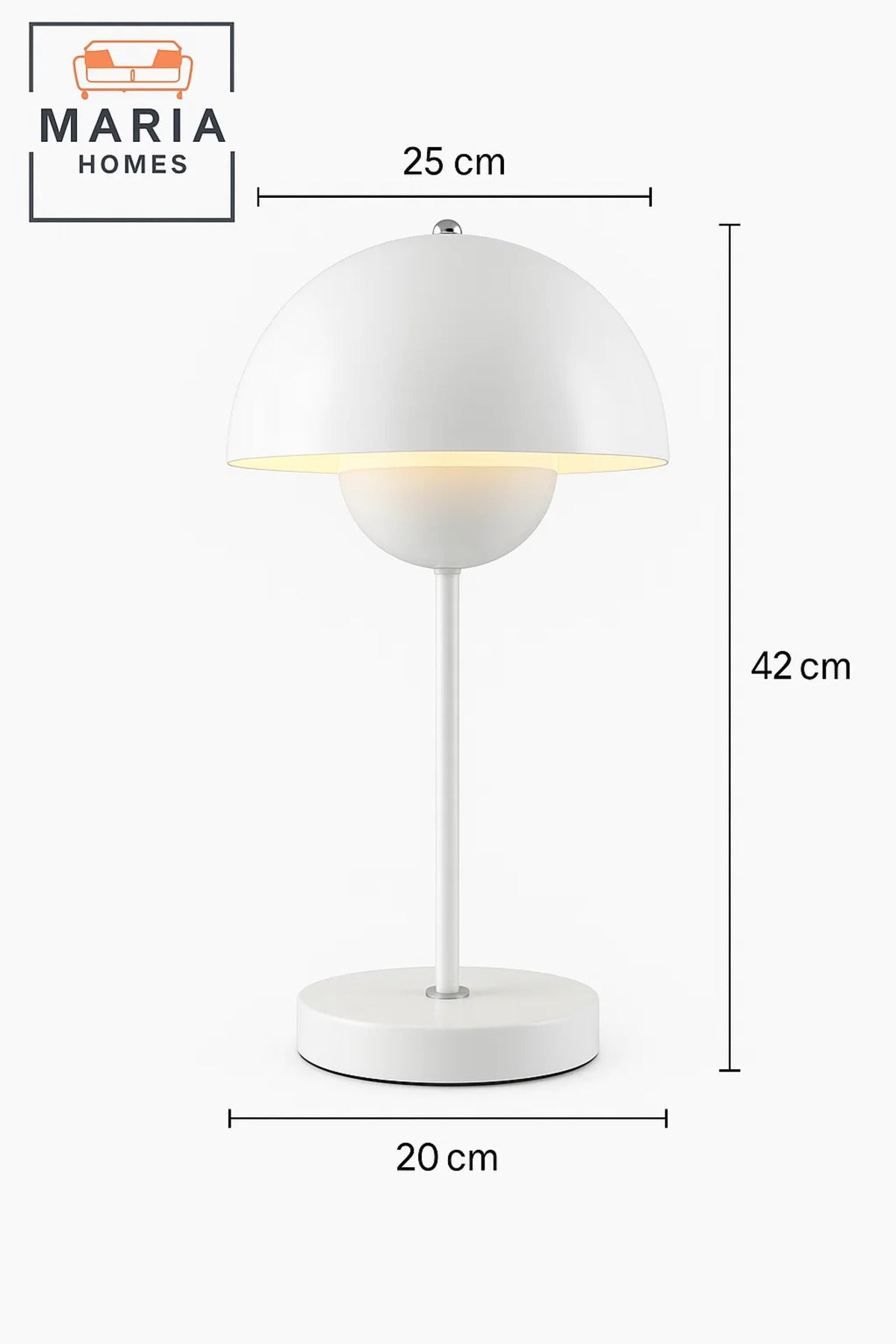 Glossy White Dome Table Lamp