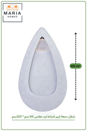 Modern Teardrop White Indoor Wall Fountain with LED Light Decorative Waterfall 102x60 cm