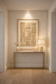 Geometric Wooden Wall Art Panel Textured 3D Design for Modern Home Decoration 120x80cm